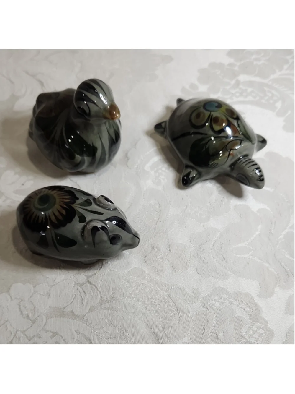 Vintage Tonalá Mexican Pottery Miniatures Set of 3 – Animals Figures Excellent